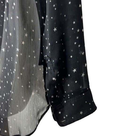 Express Button Down Sheer Stary Night Shirt XS - Picture 5 of 7